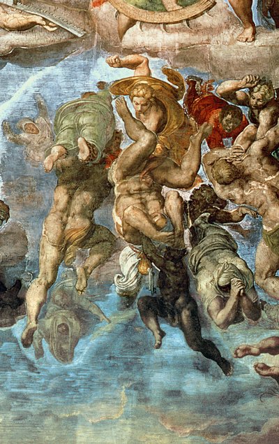 Detail from the Last Judgement, Sistine Chapel by Michelangelo Buonarroti